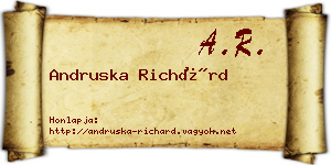 Andruska Richárd névjegykártya